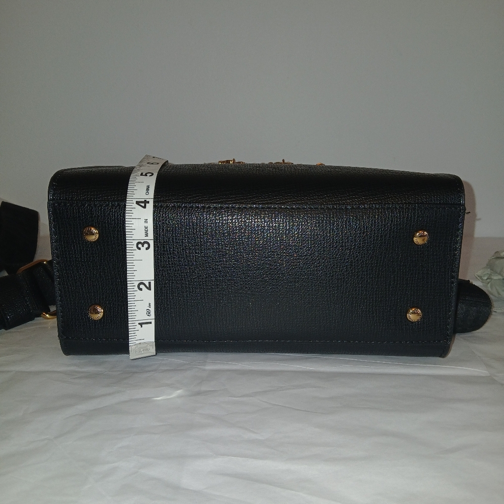 Karl Lagerfeld Maybelle Crossbody Satchel, Ikonik Paris Charms, Black, Gold - Picture 4 of 11
